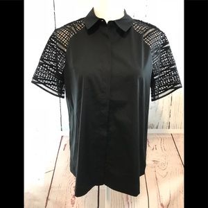 💗sold💗Lafayette 148 black lace sleeve top